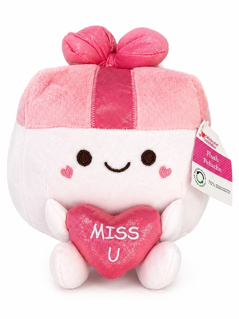 🧸 2/$45 🎁 WAY TO CELEBRATE NWT Friendship Miss U Gift Plush Pink Squishy Present